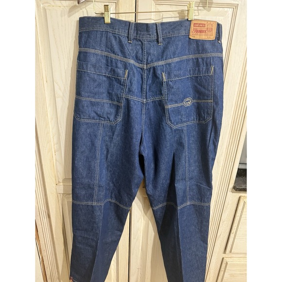 VTG Ecko Unltd Foundry Jeans Mens 38x31 Baggy Wide Leg Loose Hip Hop Rap Y2K 72E - Picture 1 of 8